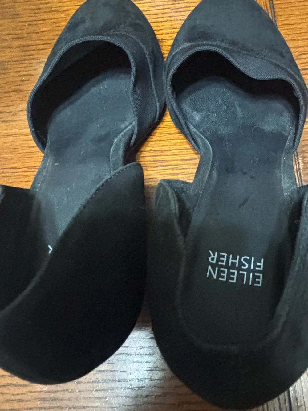 Eileen Fisher Black Pointed D'Orsay Flats